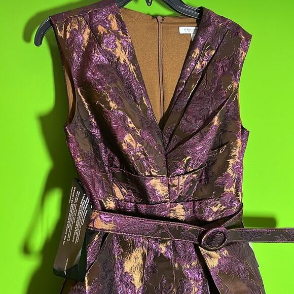 Kay Unger Margaret Floral Jacquard Cocktail Dress Size 6 - Picture 6 of 6